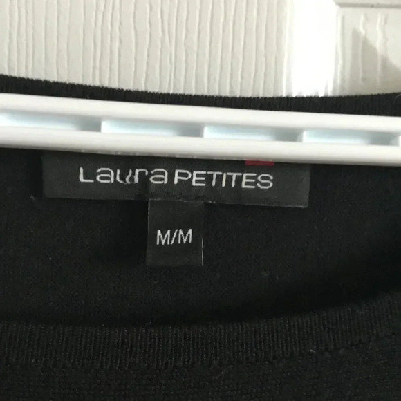 Laura Petites Women’s Black White Block Sweater Top size M - Picture 3 of 6